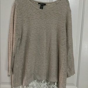 Style &Co, XL light tan sweater with lace detail